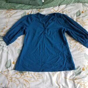 Cute Blue Long Sleeve Top, Casual, Women's, COMFY! Size Medium